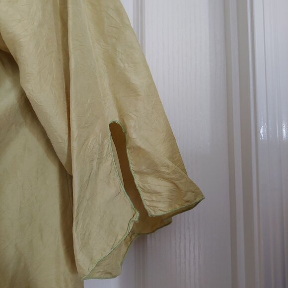 Whispers VTG Carole Dolighan Chartreuse 100% Silk Kimono Jacket S/M - Picture 9 of 14